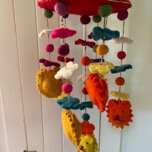Colorful Felt Beaded Lion Mobile